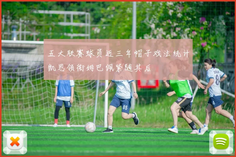五大联赛球员近三年帽子戏法统计凯恩领衔姆巴佩紧随其后